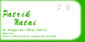 patrik matai business card